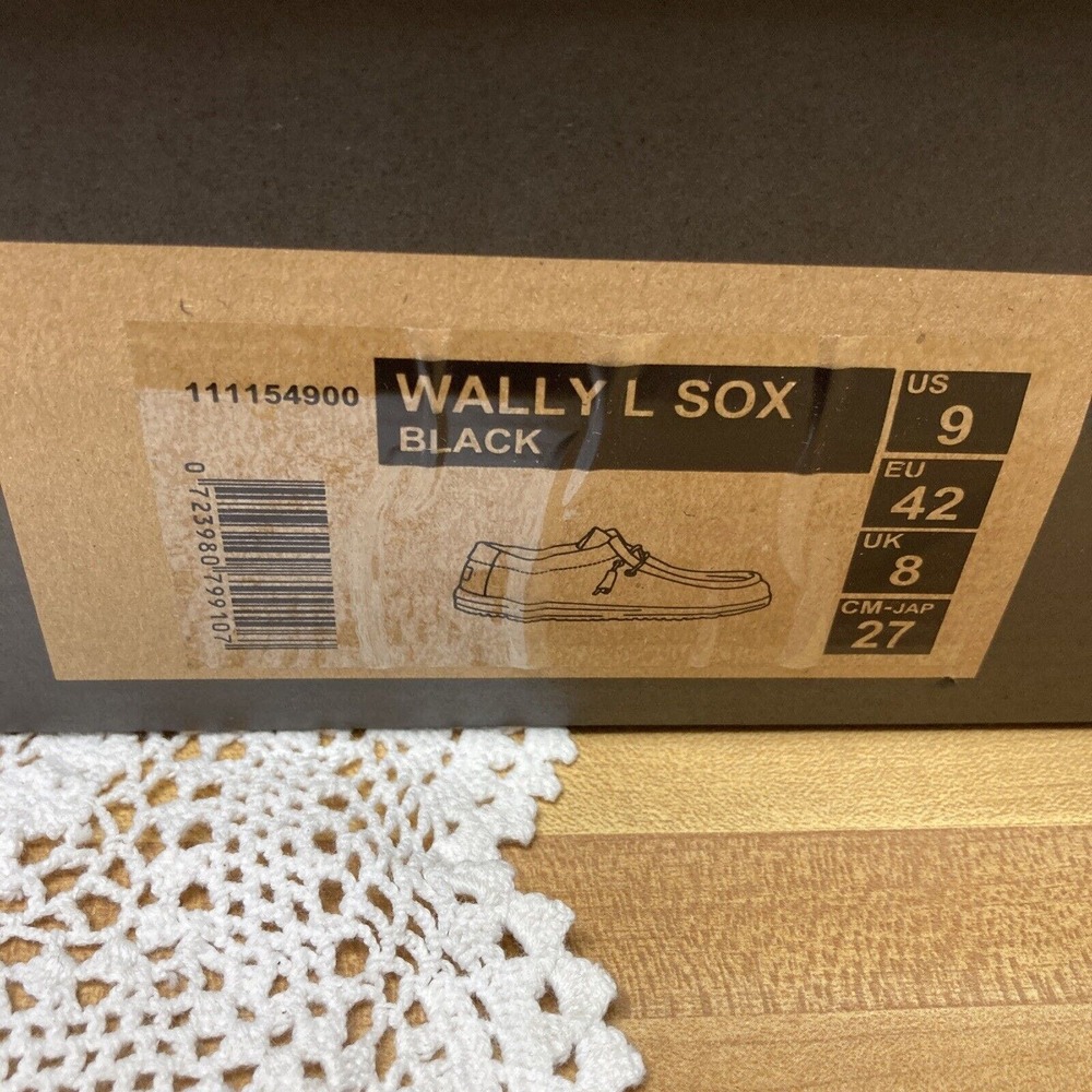 Hey Dude Wally L Sox l Black Mens Size 9 - Picture 6 of 6